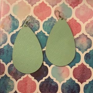 Nickel and suede leather earrings